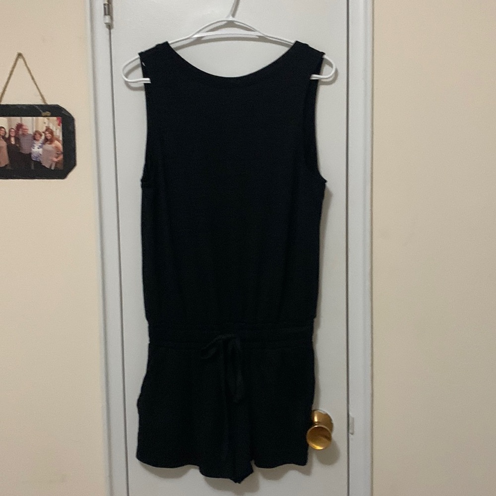 Black Wilfred Izabel Romper w/ elastic/tie waist (US S)
